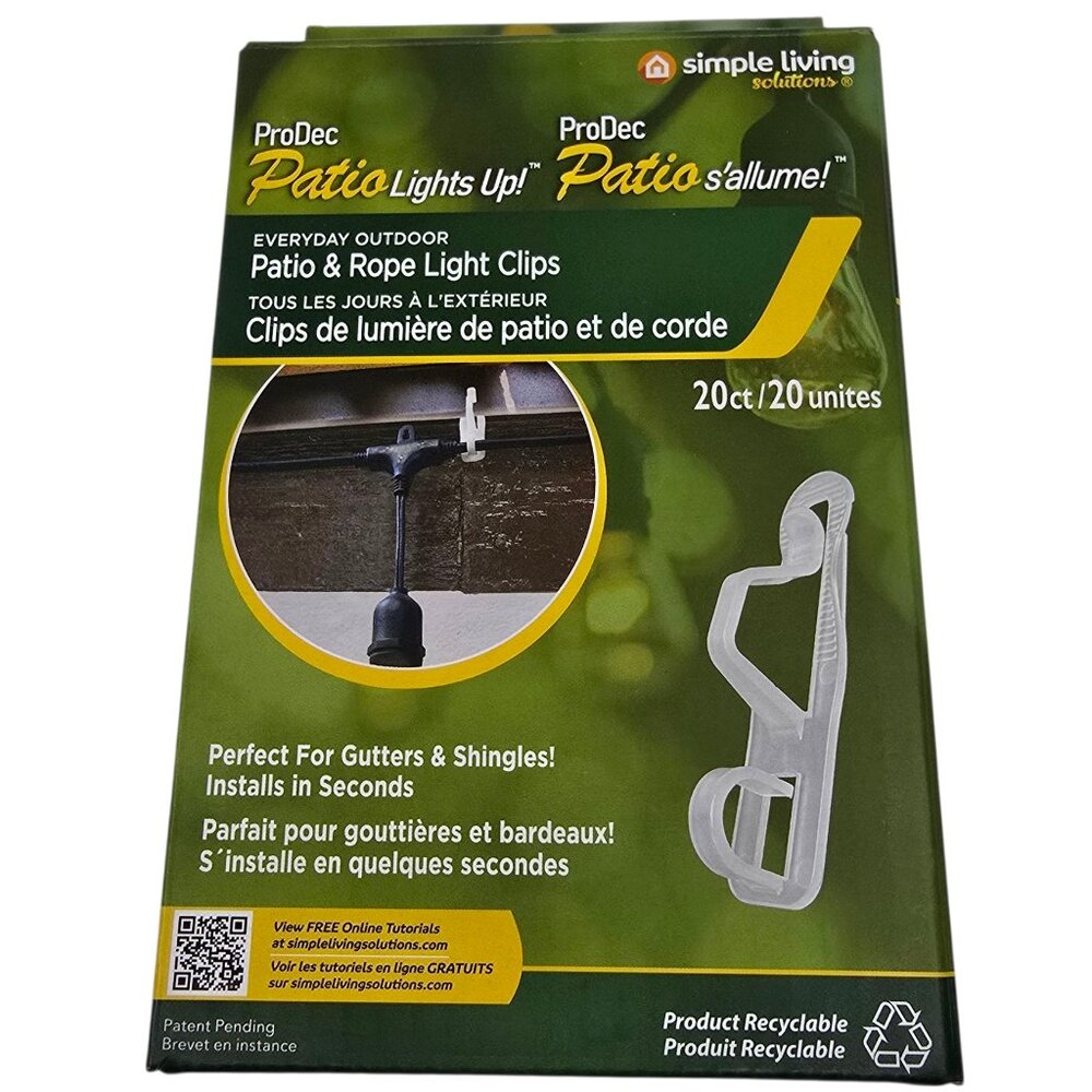 ProDec Patio Lights Up! Everyday Outdoor Patio & Rope Light Clips 20 ct NEW